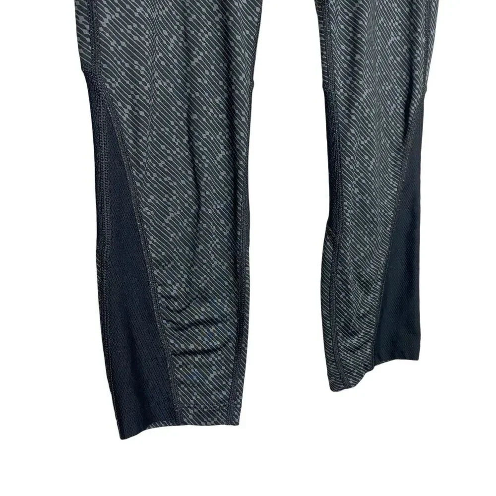 Nike Running Dri Fit Leggings Womens XS Black Gray Meteor Capri Athleisure Gym
